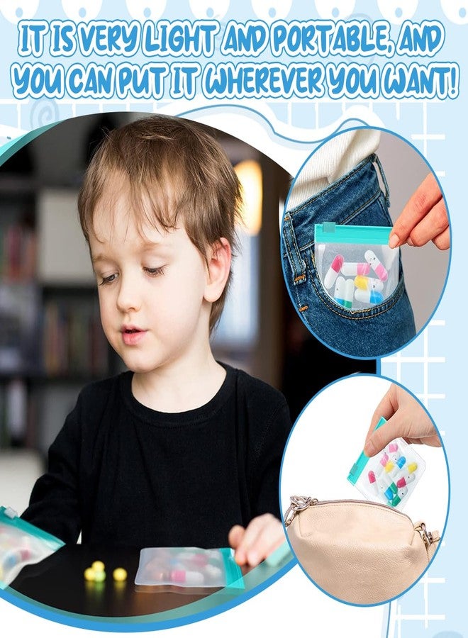 ZIBUYU® 12Pcs Medicine Pouch for Travel, Medicine Organizer Transparent Pouch EVA Medicine Pouches Storage Bags, Medicine Dispensing Bags Reuseable Food Grade Medicine Pouches for Pills, Tablets - Image 5